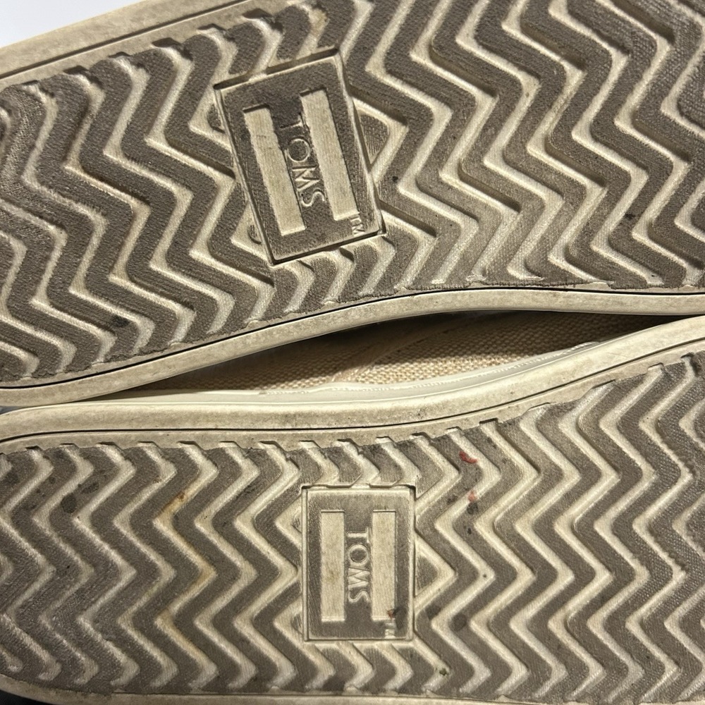Toms Men's Natural Canvas Shoes Size 9.5 Lace Up Casual - Picture 8 of 8